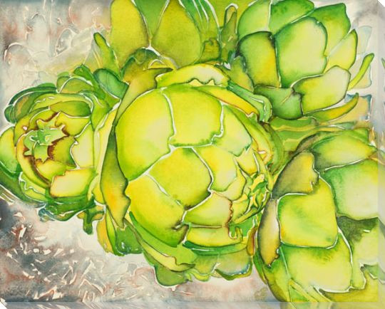 Artichokes Wrapped Canvas Giclee Print Wall Art