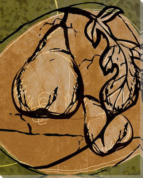 Tuscan Pears Wrapped Canvas Giclee Print Wall Art