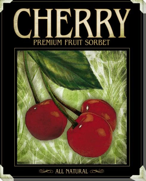 Cherry Sorbet Wrapped Canvas Giclee Print Wall Art