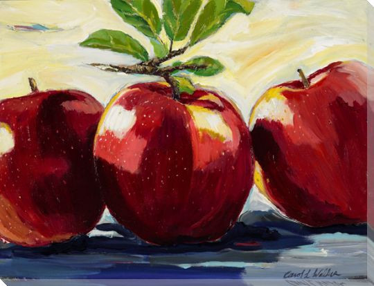 Apples on a Table Wrapped Canvas Giclee Print Wall Art