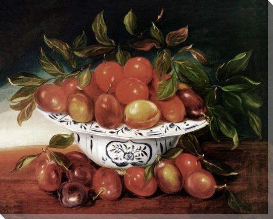 Still Life of Plums Wrapped Canvas Giclee Print Wall Art