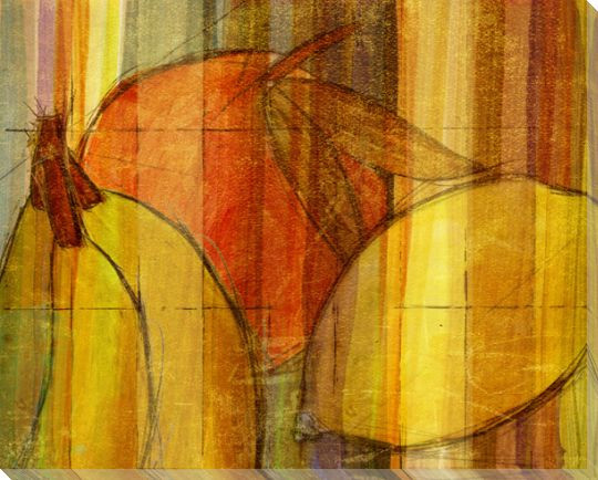 Cross-Cut Fruit Four Wrapped Canvas Giclee Print Wall Art