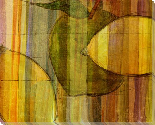 Cross-Cut Fruit Three Wrapped Canvas Giclee Print Wall Art