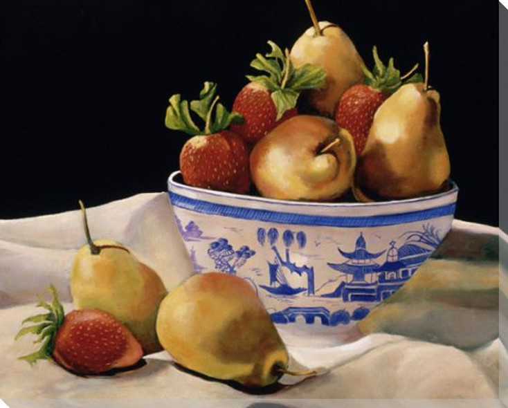 Delft I Bowl of Fruit Wrapped Canvas Giclee Print Wall Art