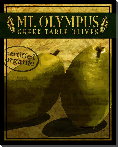 Gourmet Mt. Olympus Greek Table Olives Wrapped Canvas Print