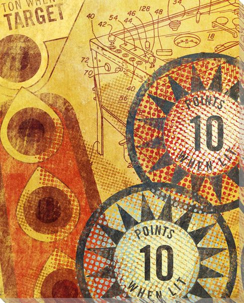 Ten Points Pinball Wrapped Canvas Giclee Print Wall Art