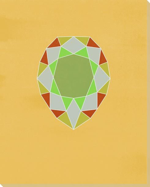 Graphic Gemstone Pear Cut Wrapped Canvas Giclee Art Print Wall Art