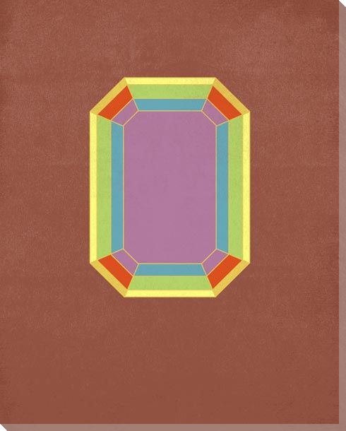 Graphic Gemstone Emerald Cut Wrapped Canvas Giclee Art Print Wall Art