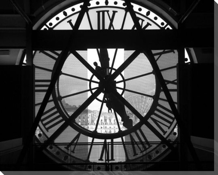 Museum Clock Wrapped Canvas Giclee Print Wall Art