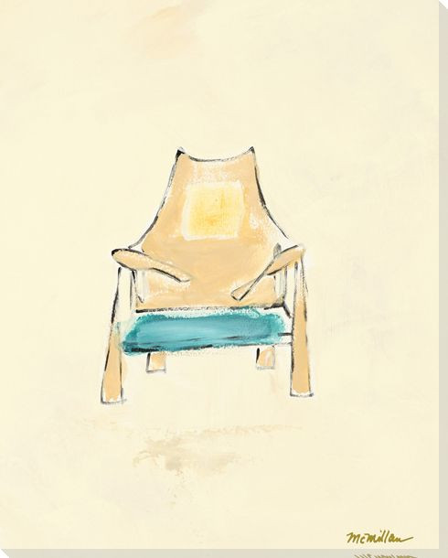 Tan Back Chair Wrapped Canvas Giclee Print Wall Art