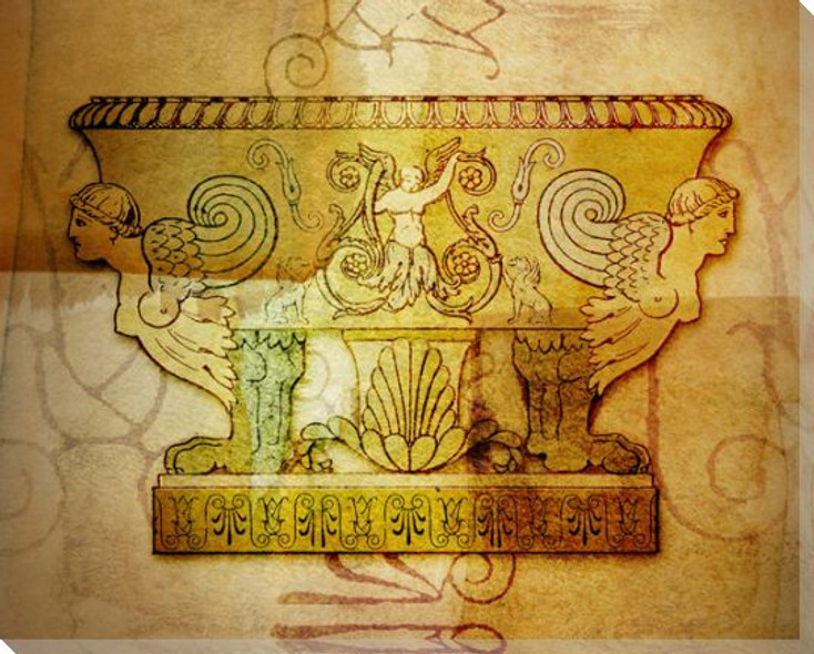 Decorative Urn 2 Wrapped Canvas Giclee Print Wall Art