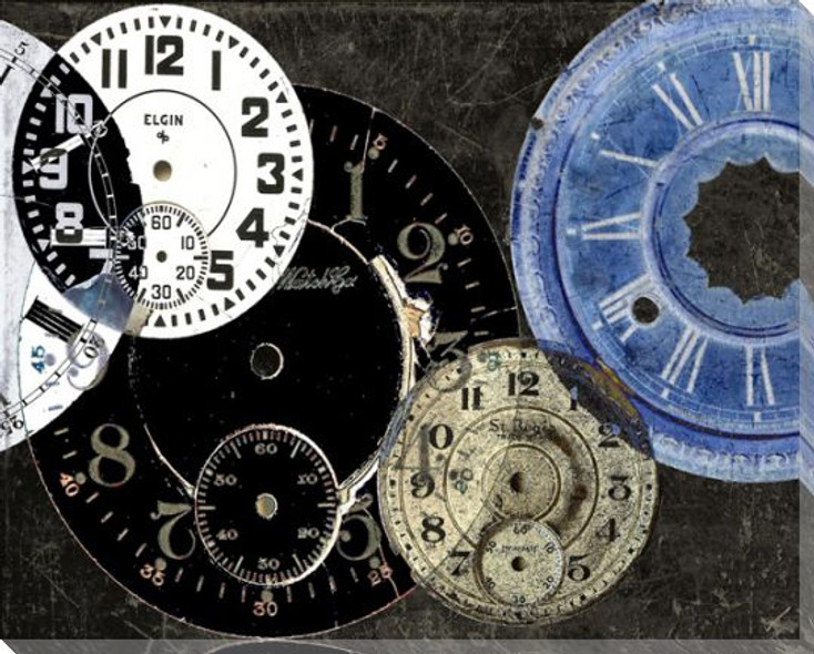 Clocks and More 1 Wrapped Canvas Giclee Print Wall Art