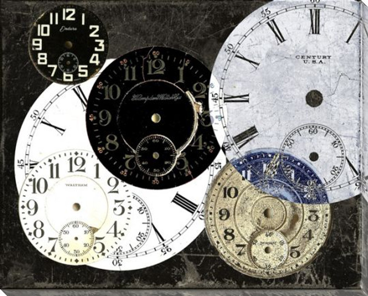 Clocks and More 2 Wrapped Canvas Giclee Print Wall Art