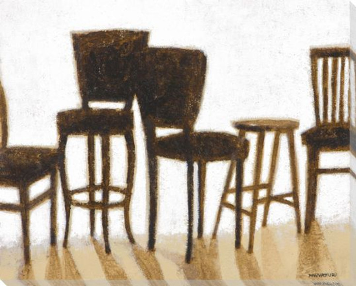 Sit Assorted Chairs Wrapped Canvas Giclee Print Wall Art