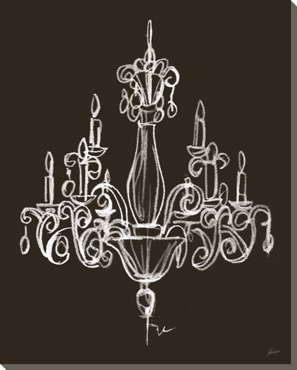 Elegant Chandelier I Wrapped Canvas Giclee Print Wall Art