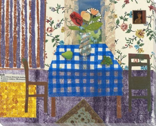 Abode Table and Chairs Wrapped Canvas Giclee Print Wall Art