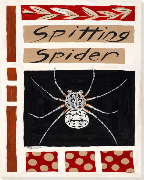 Spitting Spider Wrapped Canvas Giclee Print Wall Art