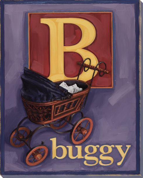 B for Buggy Wrapped Canvas Giclee Print Wall Art