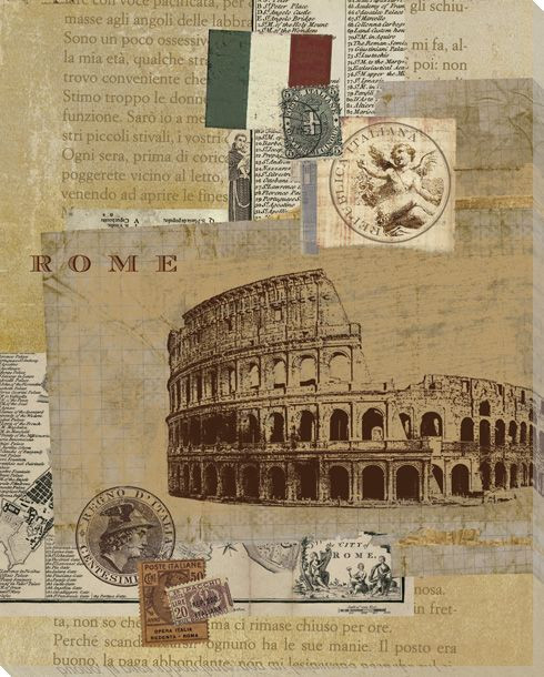 Rome Colosseum Wrapped Canvas Giclee Print Wall Art