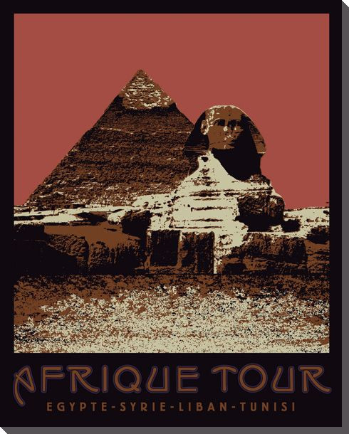 Egypt Pyramid Travelogue Wrapped Canvas Giclee Print Wall Art