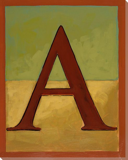 Block Letter A Wrapped Canvas Giclee Print Wall Art