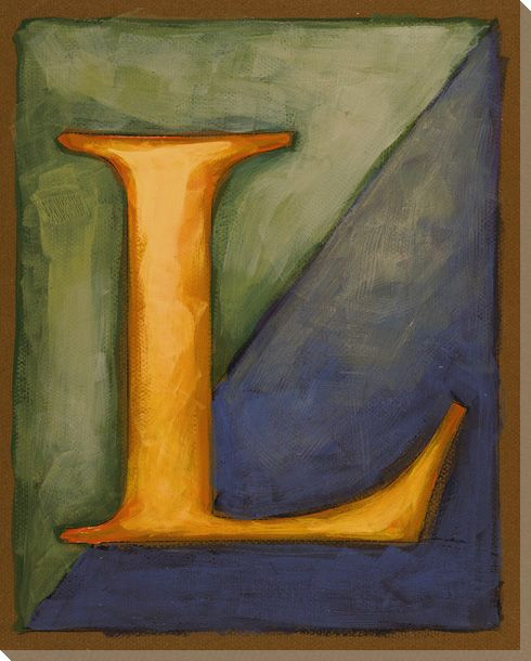 Block Letter L Wrapped Canvas Giclee Print Wall Art