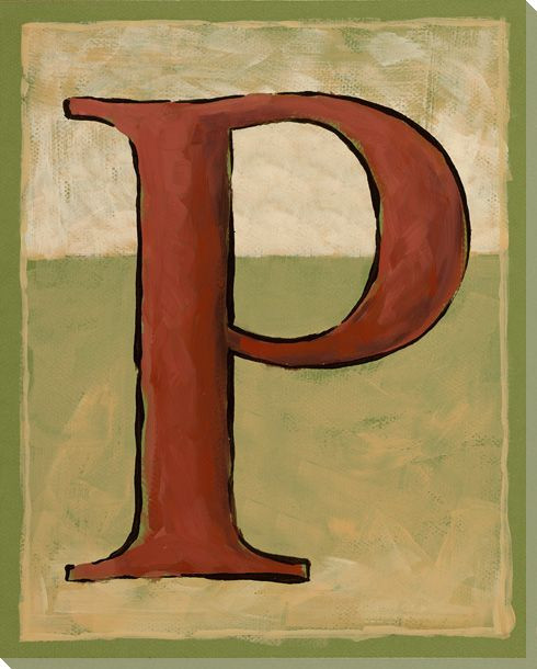 Block Letter P Wrapped Canvas Giclee Print Wall Art
