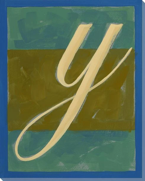 Block Letter Y Wrapped Canvas Giclee Print Wall Art