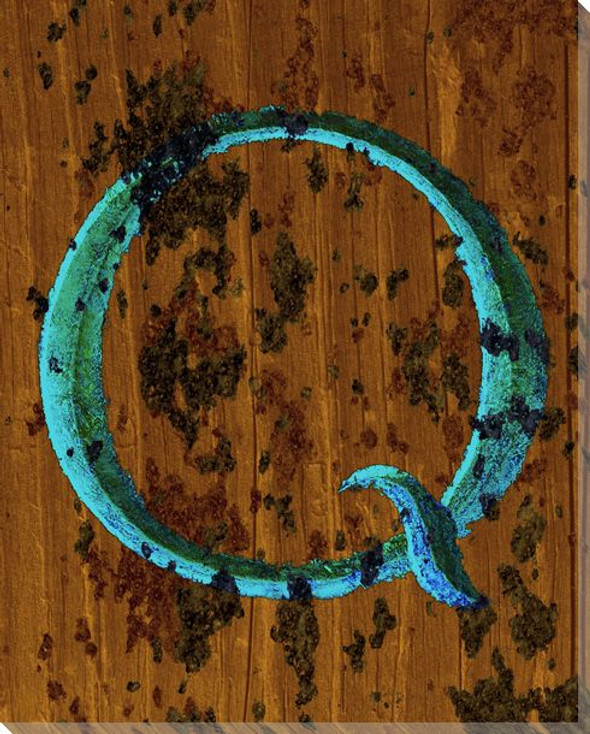 Colorful Letter Q Wrapped Canvas Giclee Print Wall Art