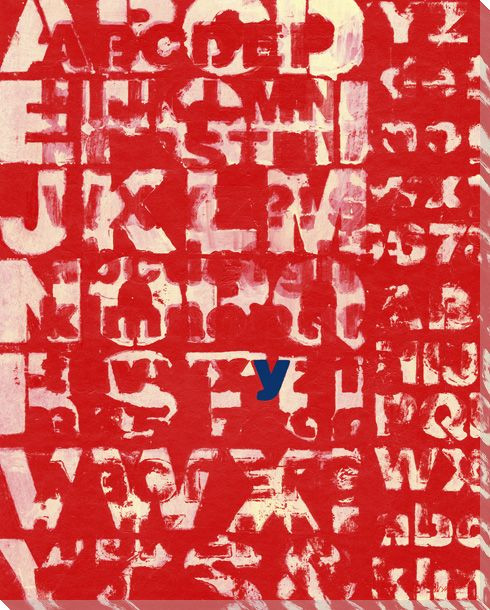 Red Why? with Letter Y Wrapped Canvas Giclee Print Wall Art