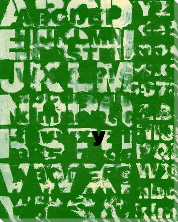 Green Why? with Letter Y Wrapped Canvas Giclee Print Wall Art