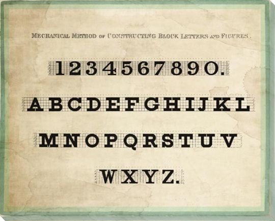 Constructing Letter Block Wrapped Canvas Giclee Art Print Wall Art