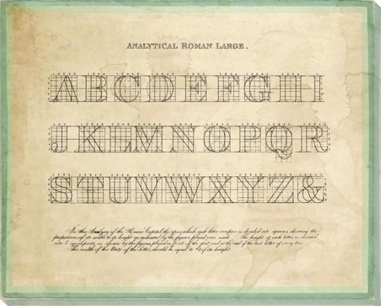 Constructing Letters Analytical Roman Wrapped Canvas Giclee Art Print