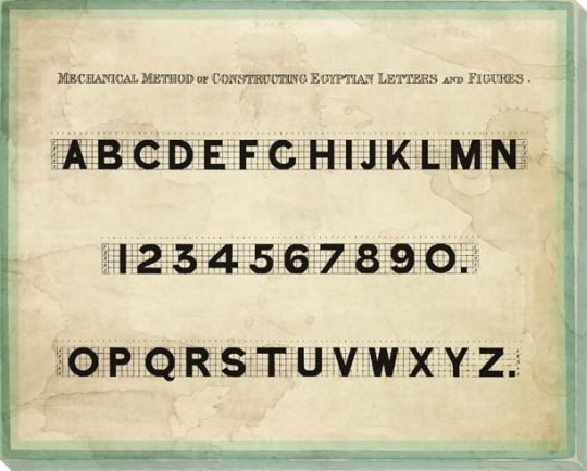 Constructing Letter Egyptian Wrapped Canvas Giclee Art Print Wall Art