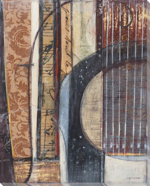 Golden Lyre Wrapped Canvas Giclee Print Wall Art