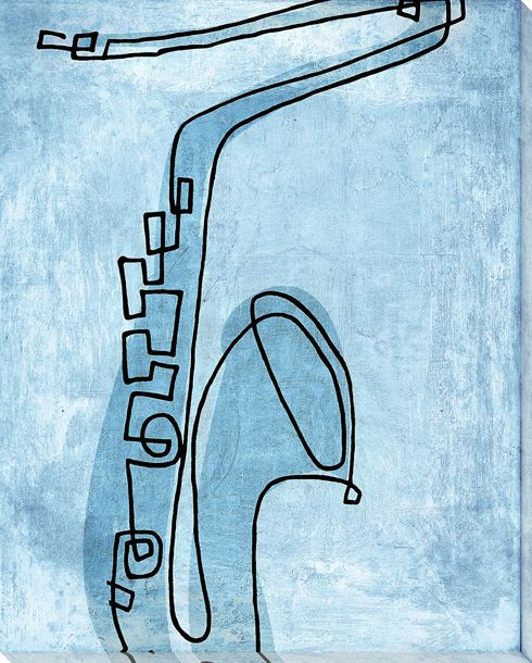 Linear Improvisation Sax Wrapped Canvas Giclee Print Wall Art