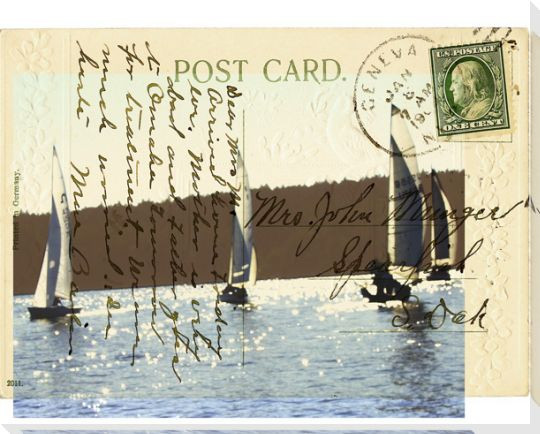 Sailboat III Wrapped Canvas Giclee Print Wall Art