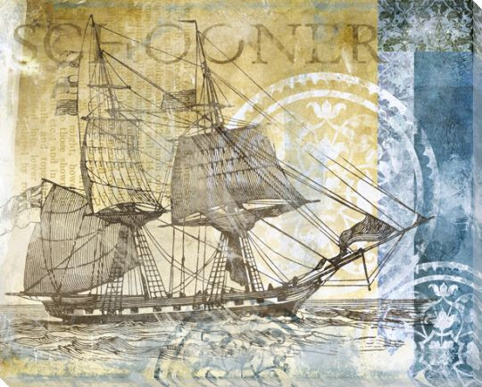 Schooner Boat Wrapped Canvas Giclee Print Wall Art