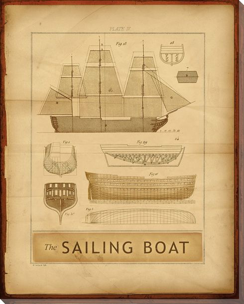 The Sailing Boat Wrapped Canvas Giclee Print Wall Art
