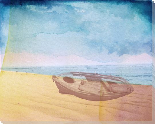 Coastal Dinghy Boat Wrapped Canvas Giclee Print Wall Art