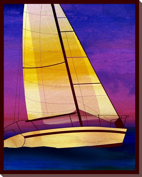 Sailing Skies Three Wrapped Canvas Giclee Print Wall Art
