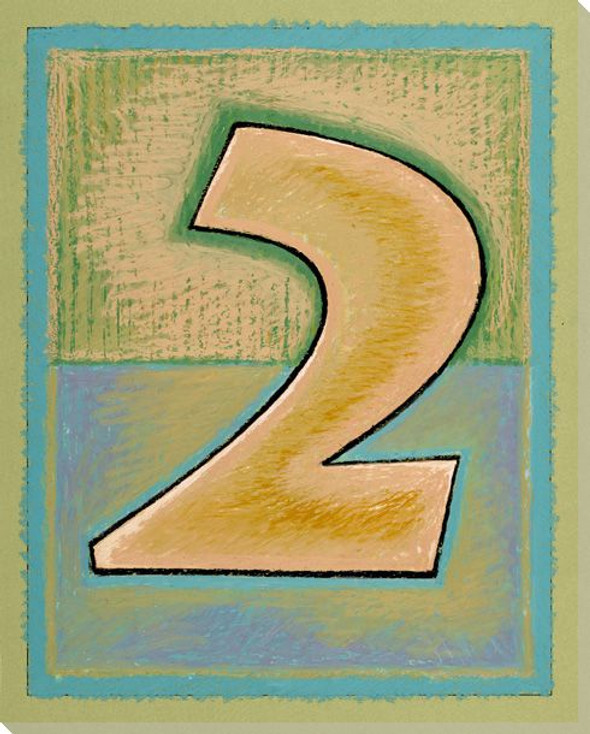 Block Number 2 Wrapped Canvas Giclee Print Wall Art
