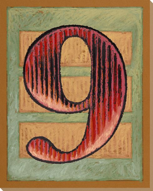 Block Number 9 Wrapped Canvas Giclee Print Wall Art