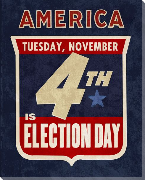 Election Day Wrapped Canvas Giclee Print Wall Art