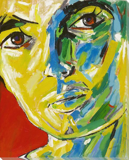 Portrait in Yellow Wrapped Canvas Giclee Print Wall Art
