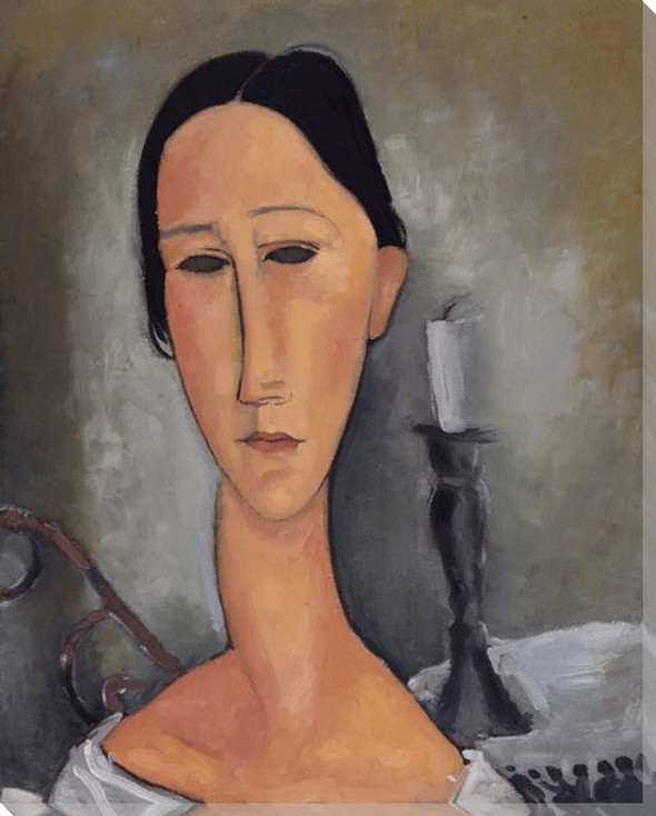 Modigliani Study with Candlestick Wrapped Canvas Giclee Print