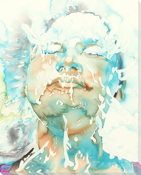 Splash 3 Face Wrapped Canvas Giclee Print Wall Art