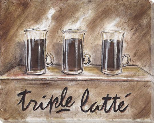 Triple Latte Wrapped Canvas Giclee Print Wall Art