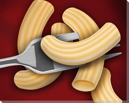 Rigatoni al Dente Wrapped Canvas Giclee Print Wall Art