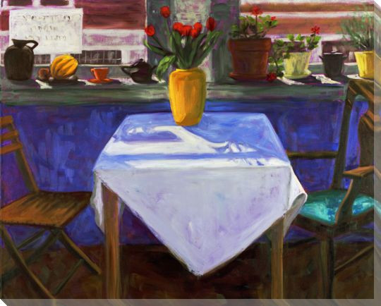 Studio Cafe Window Wrapped Canvas Giclee Print Wall Art